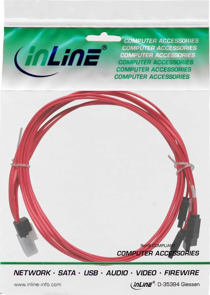 InLine ® SAS jungties kabelis Mini SAS SFF8087 iki 4x SATA Crossover OCF 0,5 m