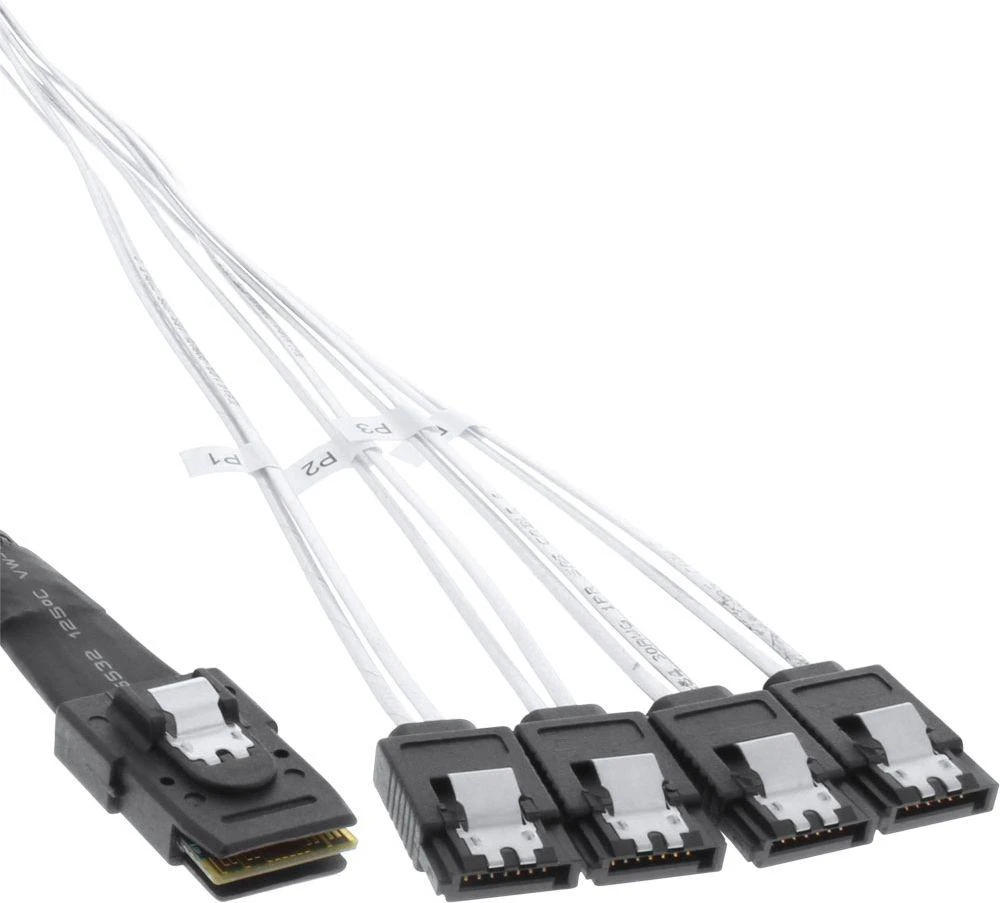 InLine SFF 8087 - SATA x4, 1m, Baltas (27620B)