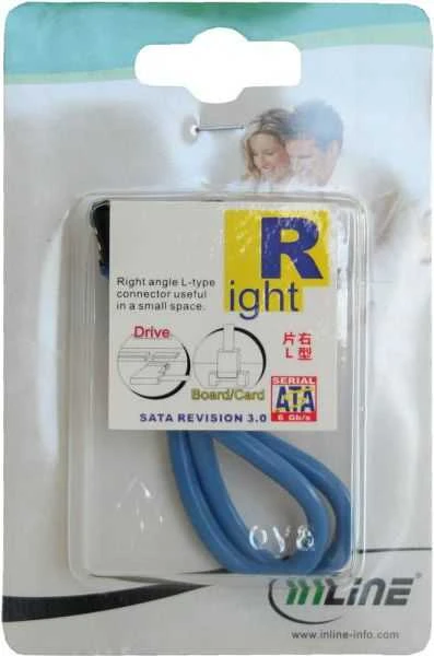 InLine SATA - SATA, 0,3m, Mėlyna (27703R)
