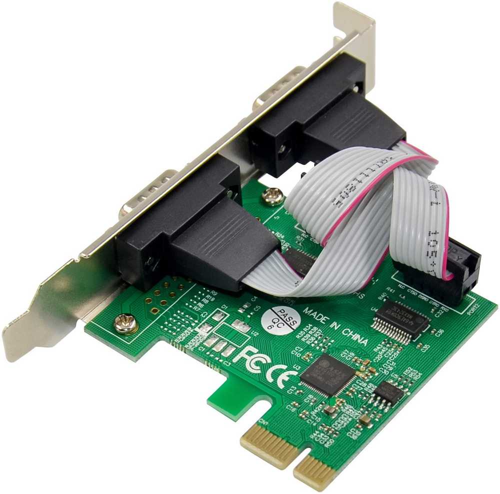„InLine ®“ valdiklio plokštė, 2x serijinis RS-232, PCIe, AX99100, žemo profilio
