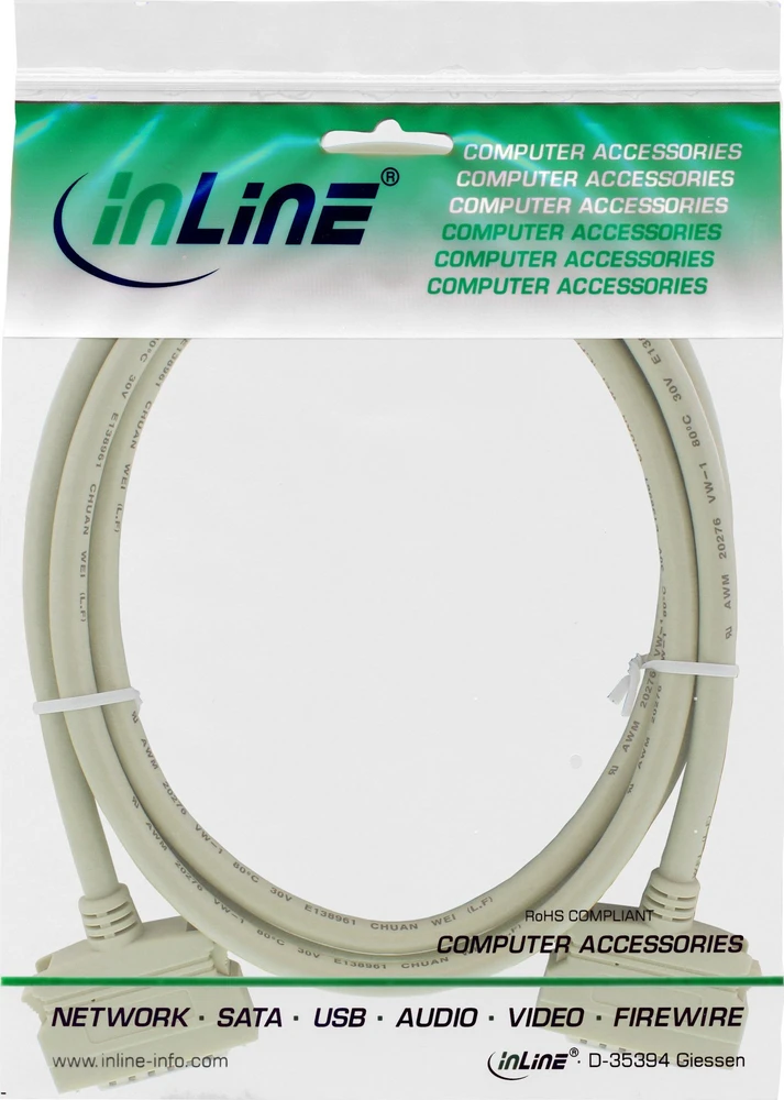 InLine® SCSI II kabelis 50 kontaktų mini sub-D nuo 1 m