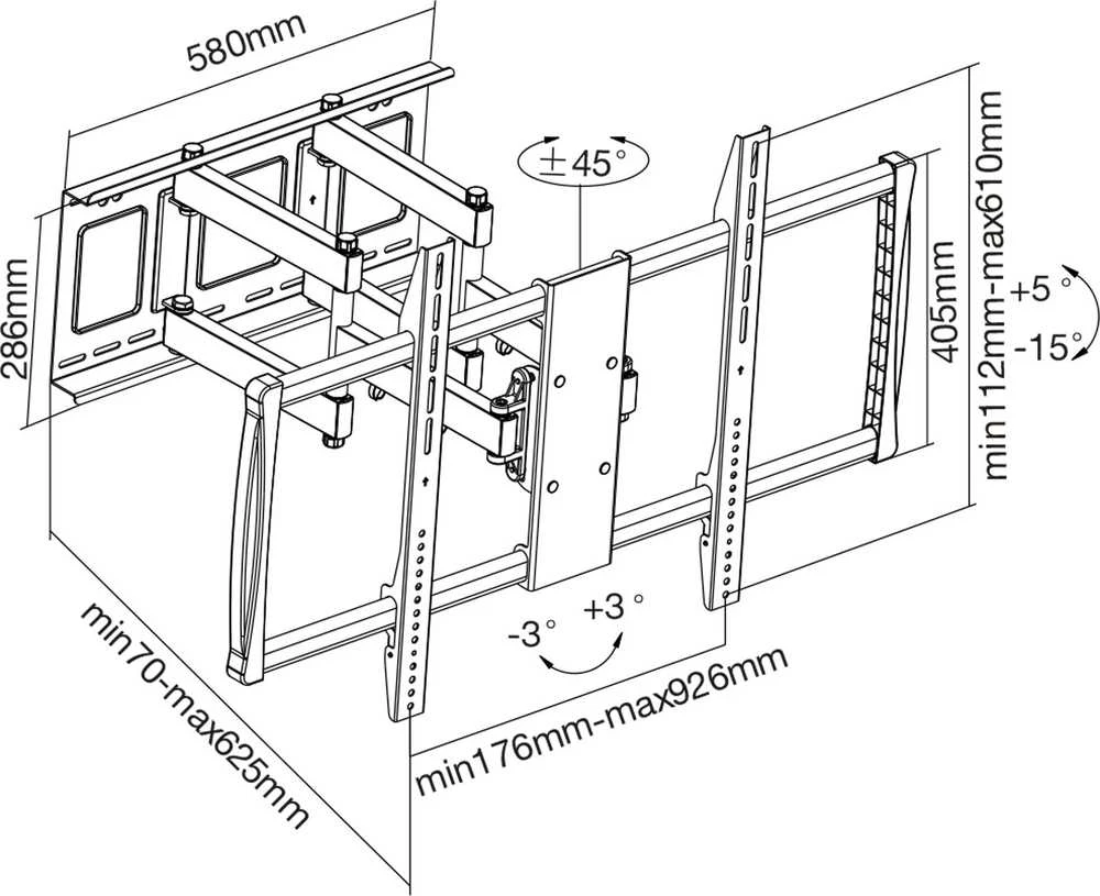Laikiklis InLine Laikiklio siena 23111A 60'' - 100''