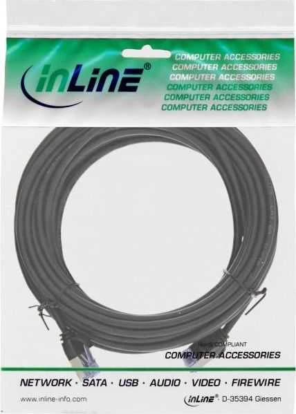 InLine Slim apvalus kabelis sieciowy Patch U/FTP Cat,6A - juoda - 7,5m (71907S)