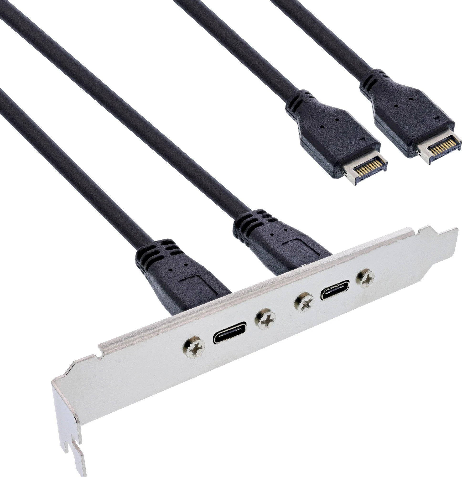 InLine ® Lizdas laikiklis USB Type- C į USB 3.1 priekinio skydelįKey- A vidinis, 0.5m
