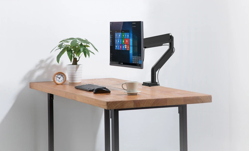 InLine® darbalaukio laikiklis su keltuvu ir judančiu USB/Audio televizorių / ekranų iki 82cm 32'' montavimui, maks. 9kg