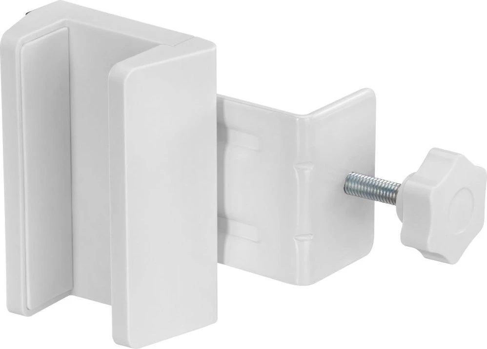 InLine® Stalo kojelės spaustukas lizdo juostelei, varžtinis spaustukas, baltas