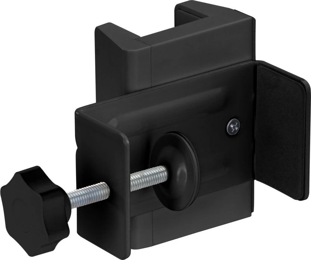 InLine® Stalo kojelės spaustukas lizdo juostelei, varžtinis spaustukas, juodas