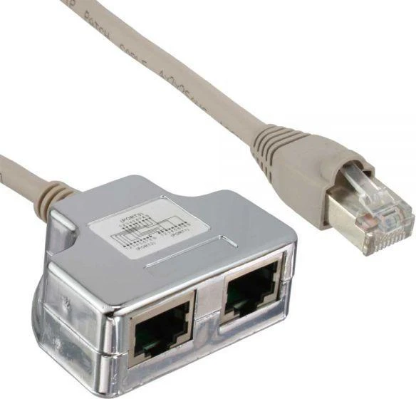 InLine T-Adapteris ISDN Cat.5e RJ45 vyriškas – 2x RJ45 moteriškas 15cm (69995I)