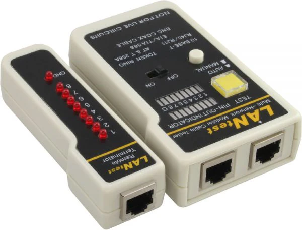 InLine BNC / RJ11 / RJ45 tinklo kabelio testeris (79998)