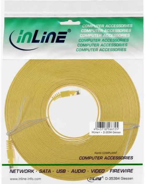 InLine Ultraslim Patchcable U/UTP, Cat.6, geltona, 10m (71600Y)