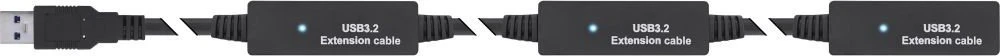 InLine® USB 3.2 Gen.1 aktyvus plėtinys, USB-A kištukas į USB-C lizdą, 10 m