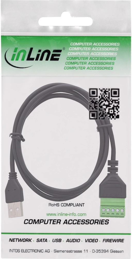 InLine USB-A kištukas į 5 kontaktų jungtį su kabeliu