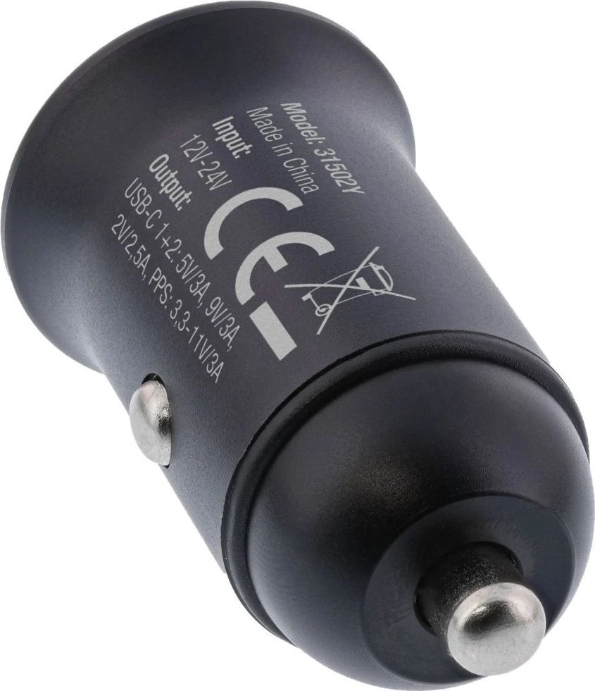 InLine® USB automobilinio įkroviklio maitinimo adapterio maitinimo tiekimas, 2x USB Type-C, juodas