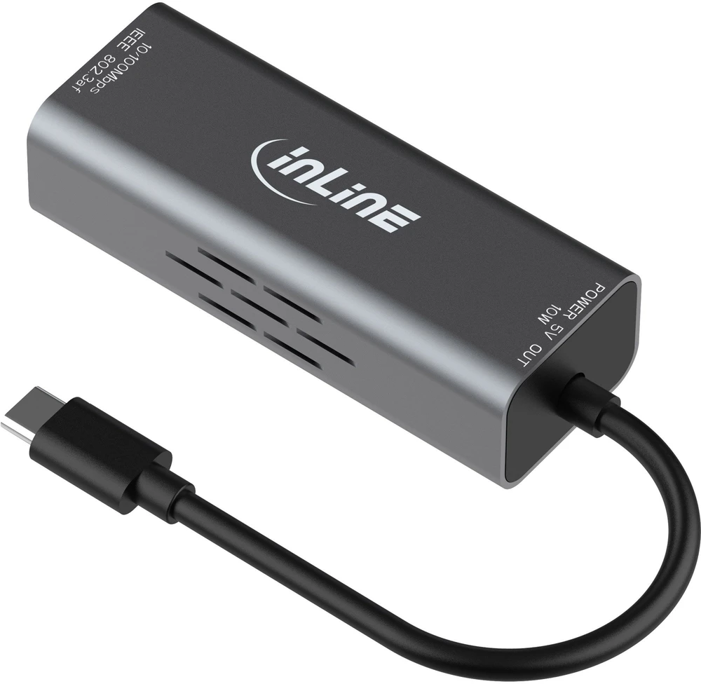 InLine USB-C į RJ45 PoE adapteris su apsauga nuo viršįtampių