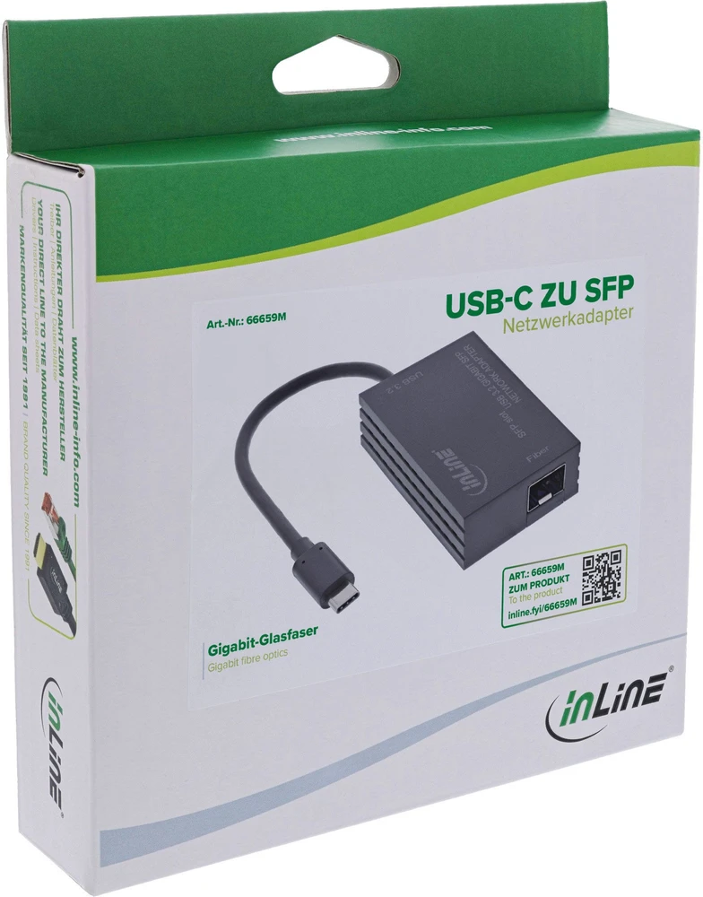 InLine USB-C į SFP Gigabit tinklo adapteris (10/100/1000 Mb/s)