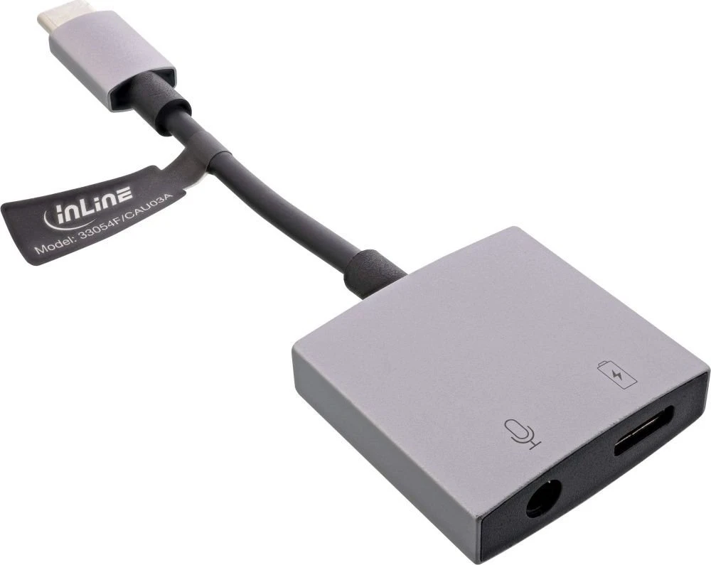 „InLine ®“ USB-C garso adapterio laidas, USB-C–3,5 mm lizdas + PD 30 W