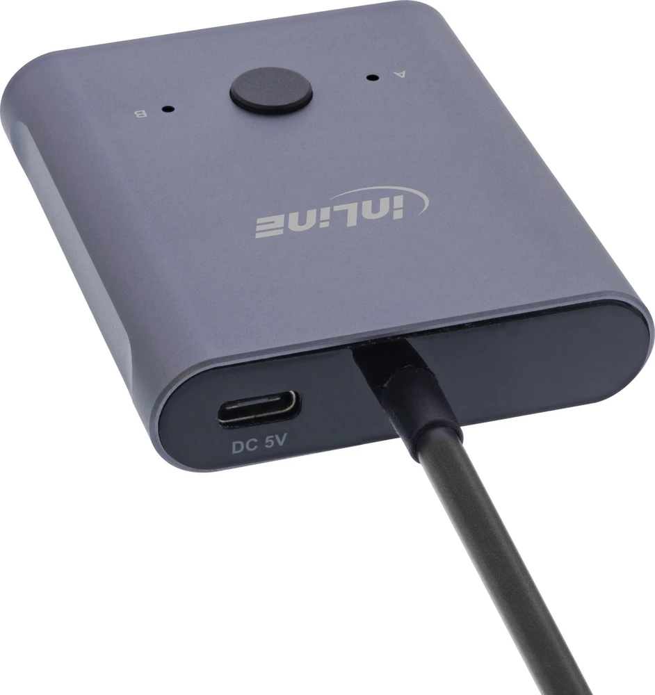 Maršrutizatorius InLine® USB-C jungiklis, dvikryptis jungiklis, 10Gb/s, 100W