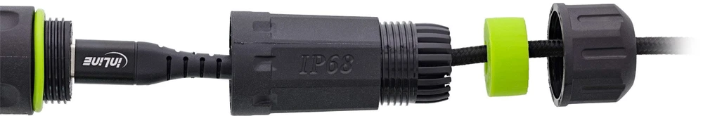 InLine USB-C kabelio mova trumpa IP68 2x USB-C lizdas ekranuotas