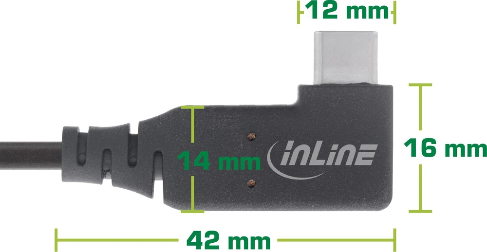 Inline USB laidas USB-C - USB-C 0,5 m, juodas (35916I)