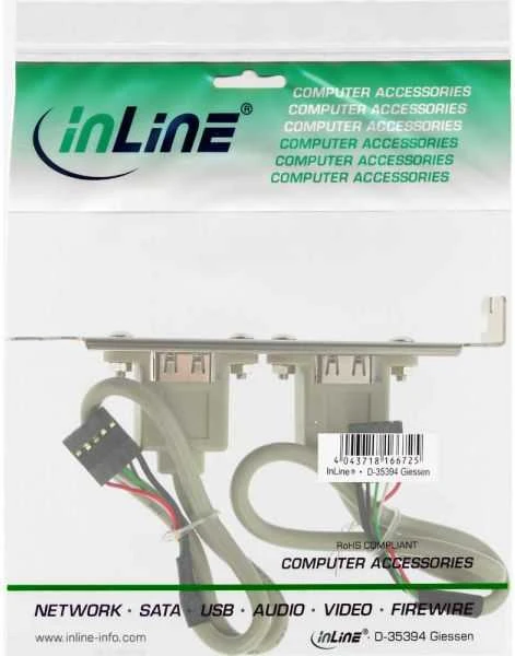 InLine Track 2x USB 2.0 Type A moteriška (33390)