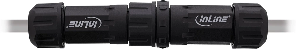 InLine IP68 kabelinė jungtis 3 kontaktų kištukas/lizdas M20 juoda