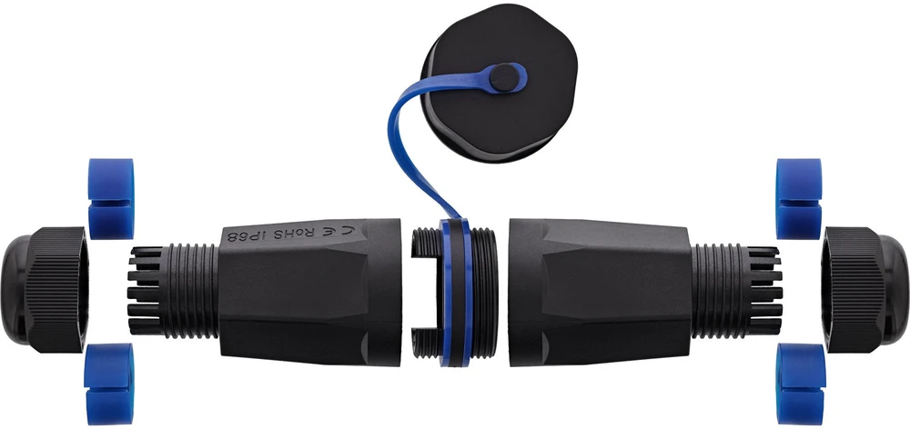 InLine RJ45 Keystone korpuso jungtis IP68 su dangteliu