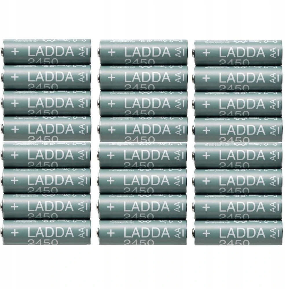 Inne Kitos baterijos IKEA LADDA AA 2450mAh R6 1.2V NiMH 4 vnt. Įkraunamosios baterijos įkrovikliui