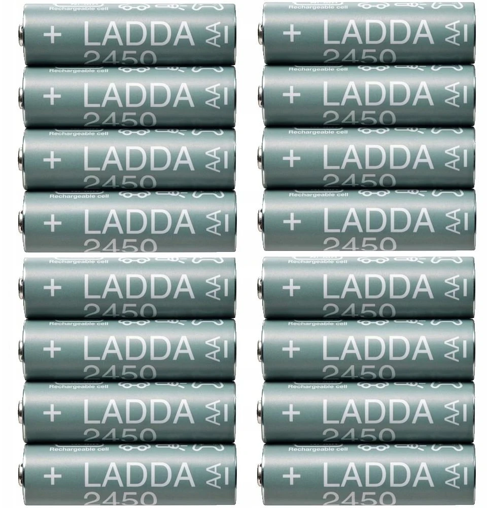 Inne Kitos baterijos IKEA LADDA AA 2450mAh R6 1.2V NiMH 4 vnt. Įkraunamosios baterijos įkrovikliui