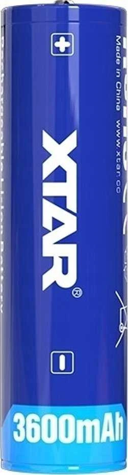 XTAR 18650 3600mAh akumuliatorius vertikaliai