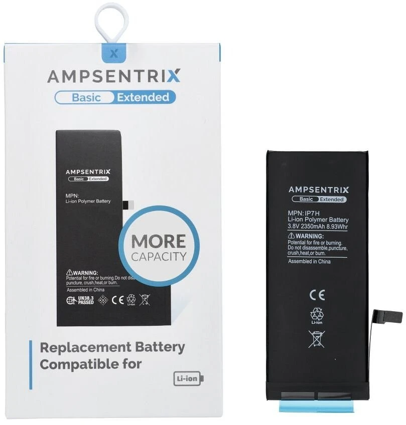 Inne „Oem AmpSentrix Basic“ baterija, skirta „iPhone 7“ (didelės talpos 2350 mAh)