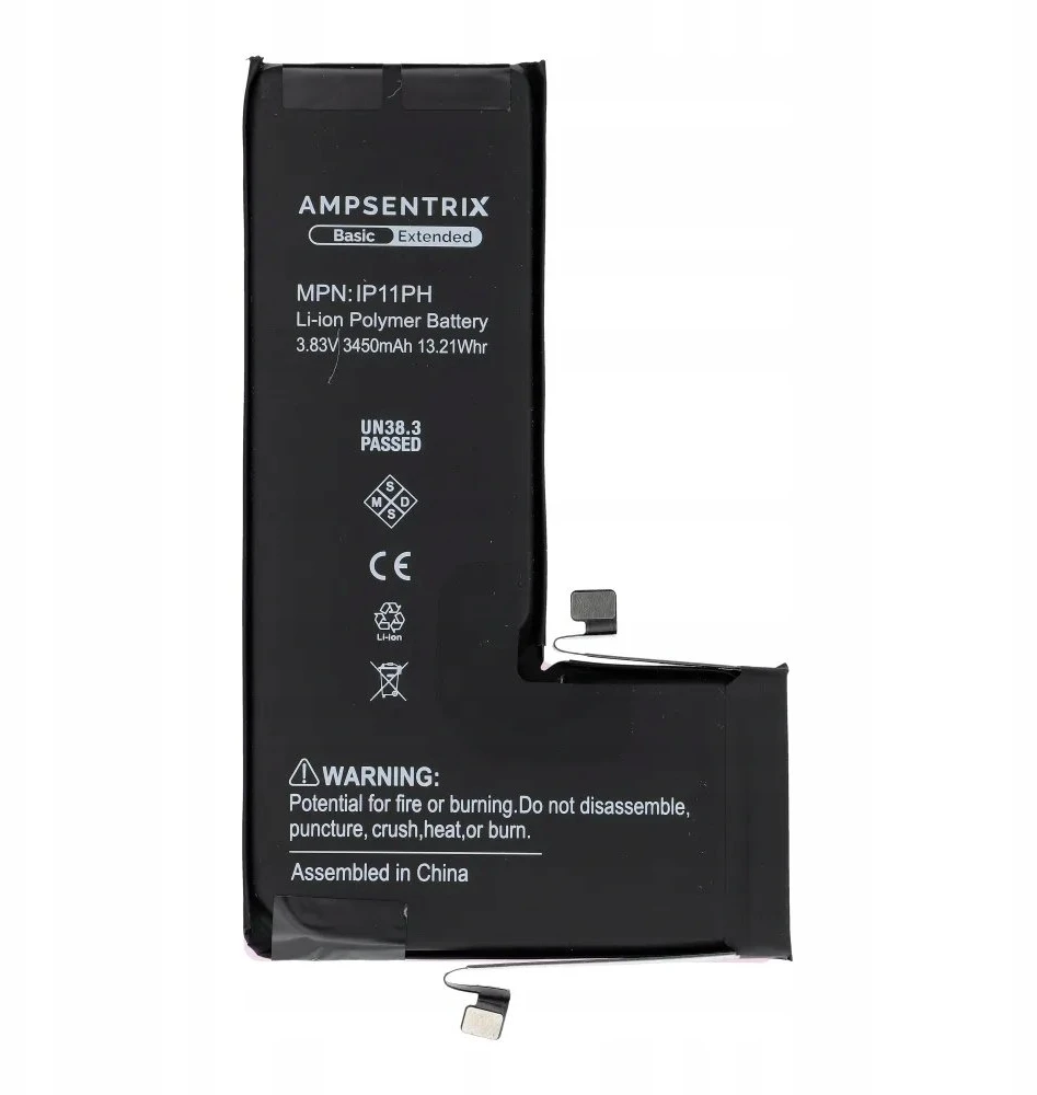 Inne „Oem AmpSentrix Basic“ baterija, skirta „iPhone 11 Pro“ (didelės talpos 3450 mAh)
