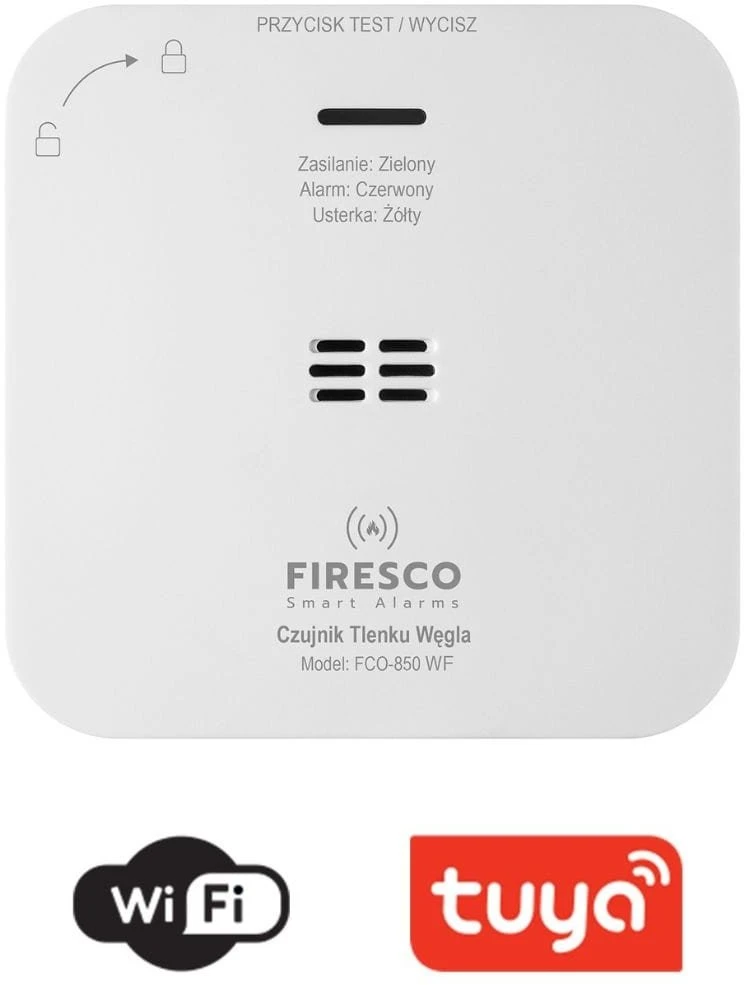 Anglies monoksido jutiklis Firesco FCO-850 WF Wi-Fi Tuya Smart Life