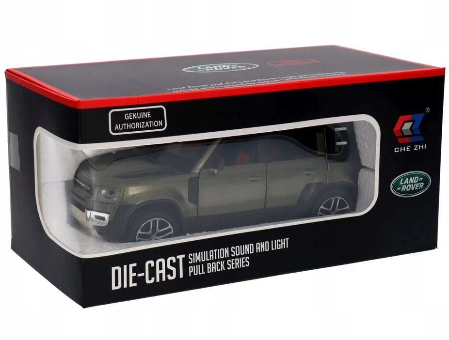 Inne Kita Land Rover Defender 1:24 šviesos ir garsas, metalinis