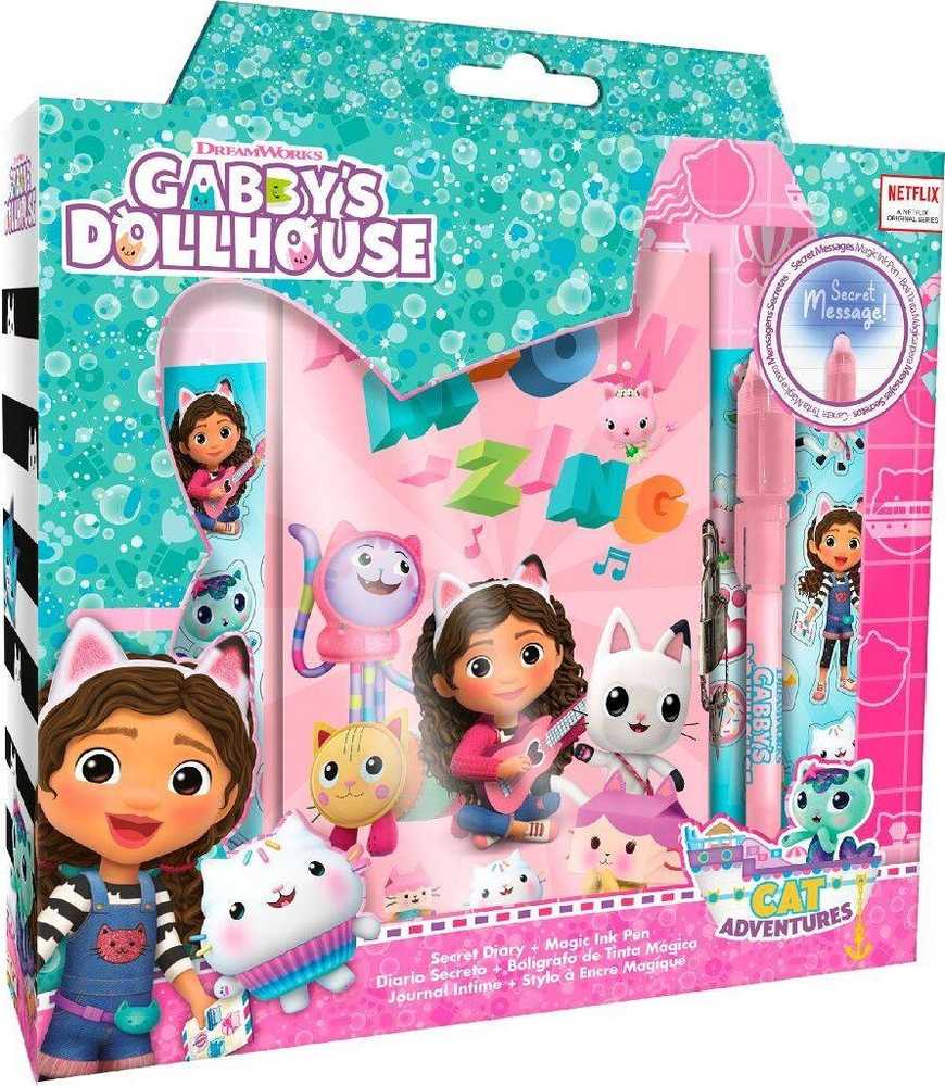 Kids Euroswan Hiszpania „Gabby's Dollhouse“ slaptas dienoraštis su „Magick Ink“ rašikliu