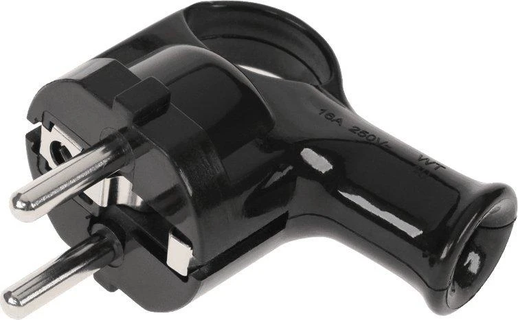 ELGOTECH Oem Kampinis kištukas su įžeminimu unischuko juodas WT-40-2