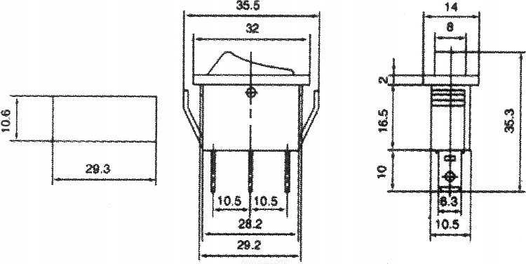 Inne Oem Klavišinis jungiklis IRS-103-3C ON-OF-ON