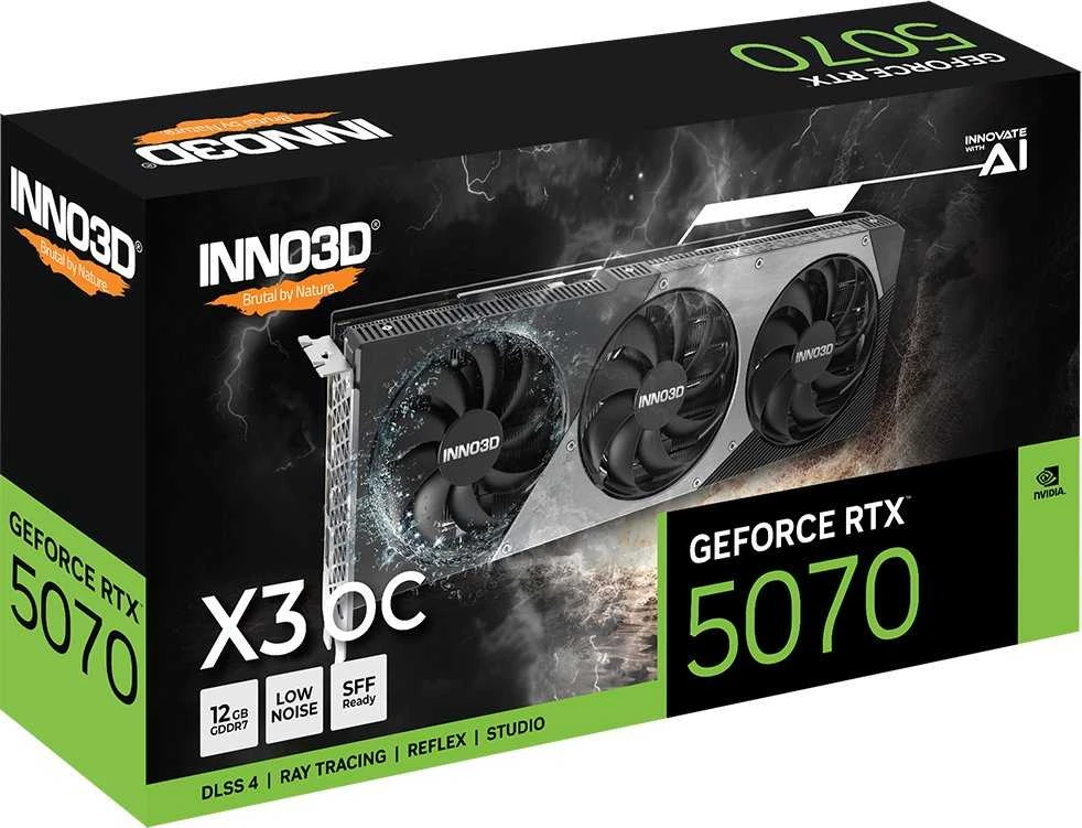 Vaizdo plokštė INNO3D GeForce RTX 5070 X3 12GB OC DLSS 4