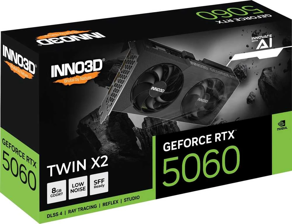 Vaizdo plokštė INNO3D GeForce RTX 5060 Twin X2 NVIDIA 8 GB GDDR7