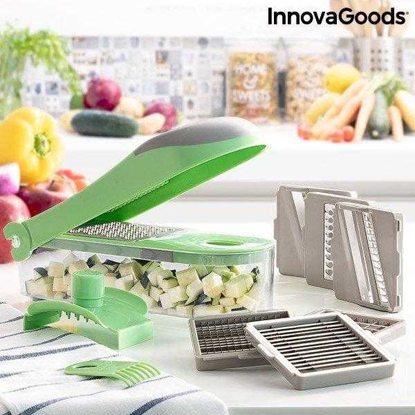 „InnovaGoods“ daržovių pjaustyklė, pjaustyklė ir trintuvė su Receptai ir priedai „7 viename Choppie Expert InnovaGoods“