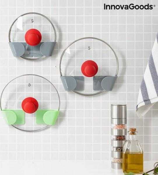 InnovaGoods Rinkinys 3 lipnūs virtuvės dangčių laikikliai Smarack InnovaGoods