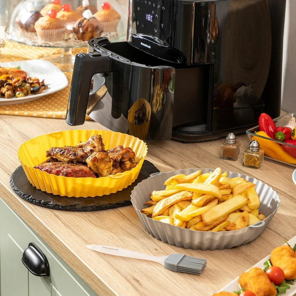 „InnovaGoods“ silikoninės formelės su šepetėliu, skirtos „Mollicon 2 vnt“ oro gruzdintuvei.