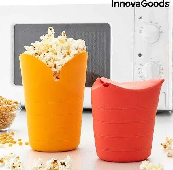 „InnovaGoods“ sulankstomas silikoninis spragėsių gamintojas „InnovaGoods Popbox“ (2 vnt.)