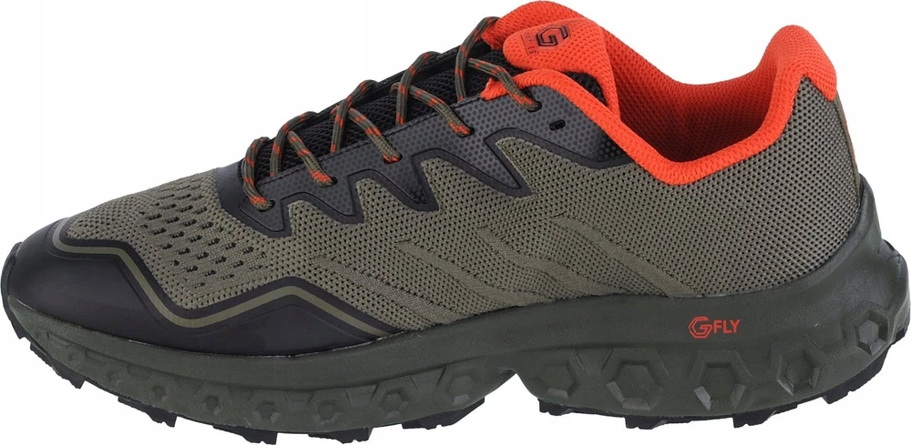 Inov-8 RocFly G 350 vyriški alyvuogių-oranžiniai batai.