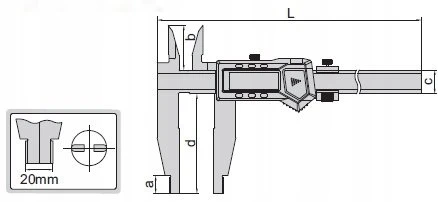 Insize Dydis CALIPER 300 SKAITMENŲ. 12 3V/ABS/JAWS 100