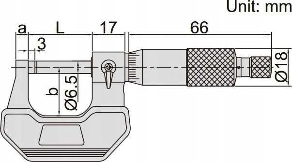 Išorinis mikrometras Insize (0-25 mm)