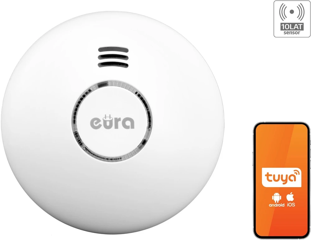EUA BELAIDIS DŪMŲ IR ŠILUMOS JUTIKLIS SD-72A2-TY Wi-Fi, Tuya Smart EURA