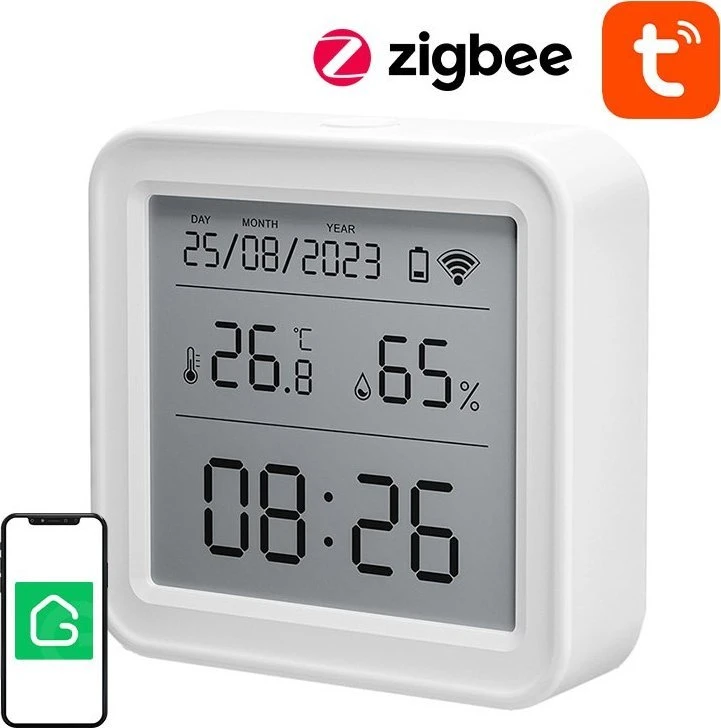 Zigbee Gosund ST17 LCD išmanusis temperatūros ir drėgmės jutiklis Tuya