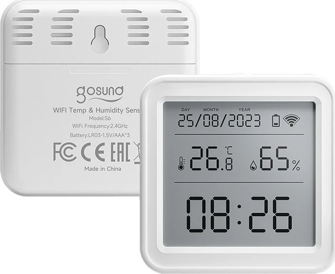 Zigbee Gosund ST17 LCD išmanusis temperatūros ir drėgmės jutiklis Tuya