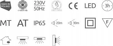 Intelight 3,5W avarinis/evakuacinis šviestuvas ORION LED II 100 M 3H MT, baltas