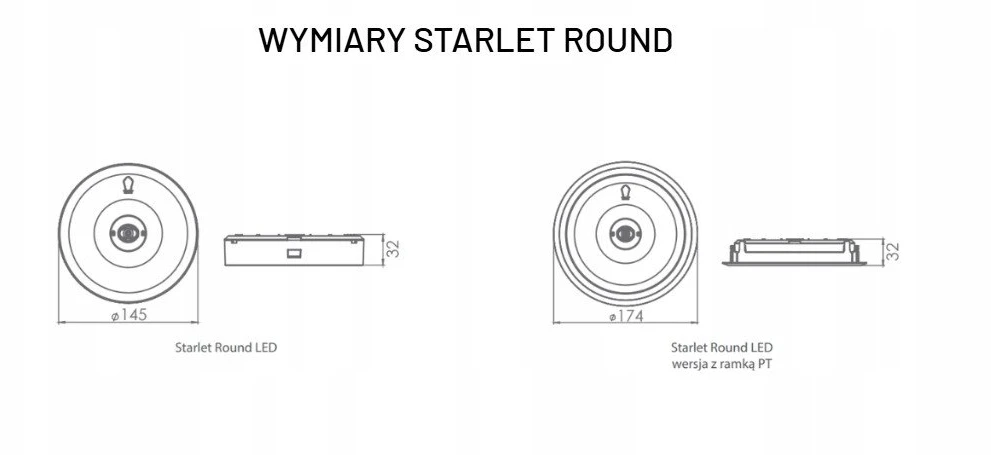 Intelight 1W avarinis šviestuvas STARLET ROUND SO 150 NM 1H MT, baltas